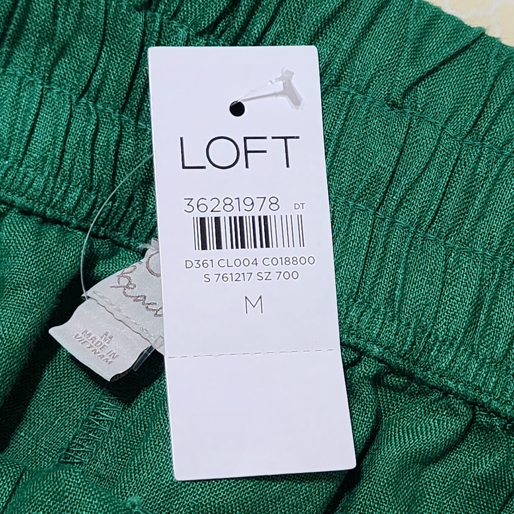 LOFT Beach 100% Linen Wide Leg Pants Size M Casual Coastal Resort Boho Vacation - Picture 9 of 12